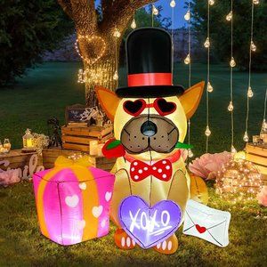 5FT Lovely Puppy Valentines Day Inflatables Outdoor Decorations